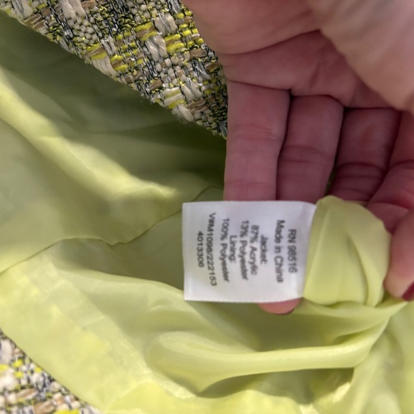 Coldwater Creek Women's Tweed Jacket‎ Size 12 Zipper Front Green Career Casual - Picture 7 of 11